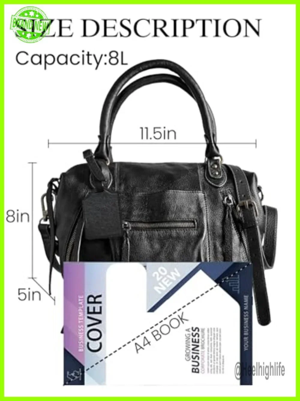 Vegan Leather Hobo Tote Bag with Dual Straps - Mini Shoulder Handbag